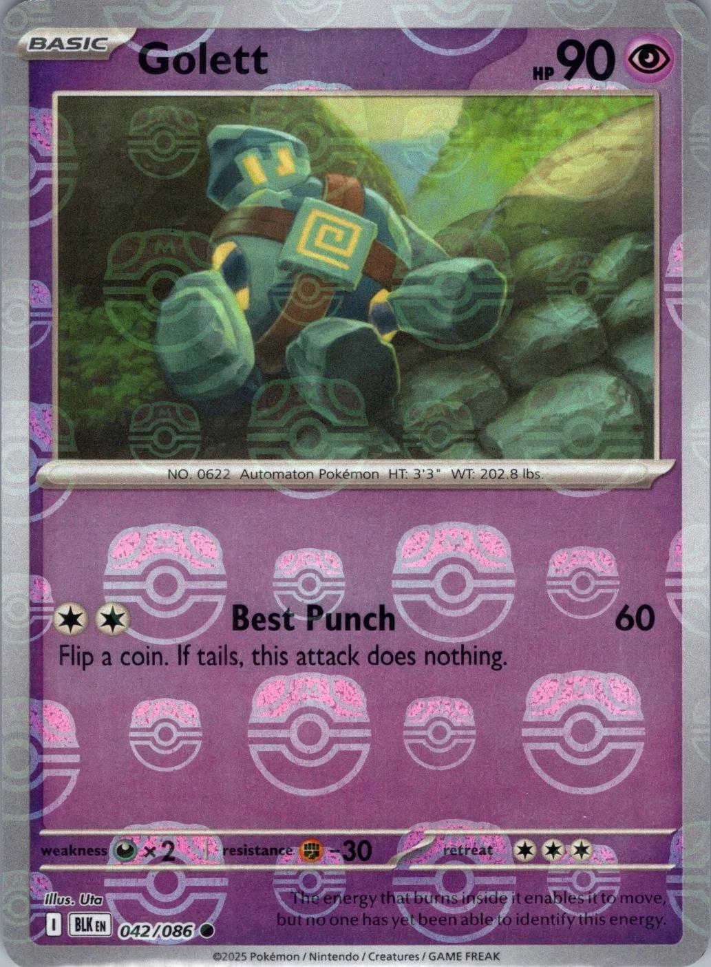 Black Bolt Golett [Master-Ball] Pokémon card